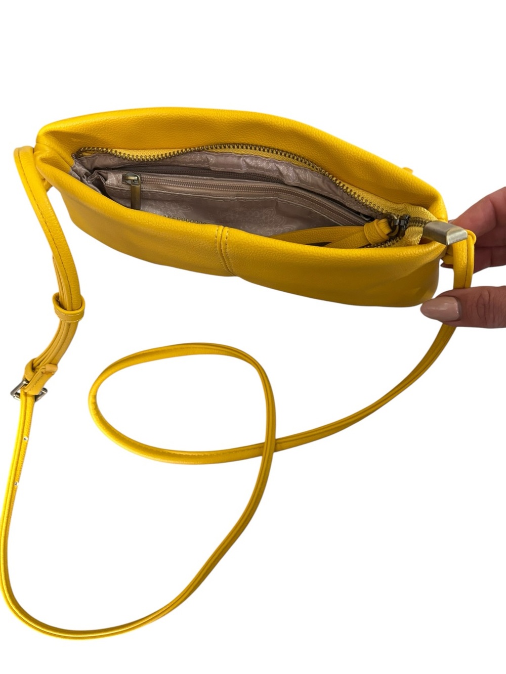 Leather Crossbody Bag in Yellow - Picture 3 of 3